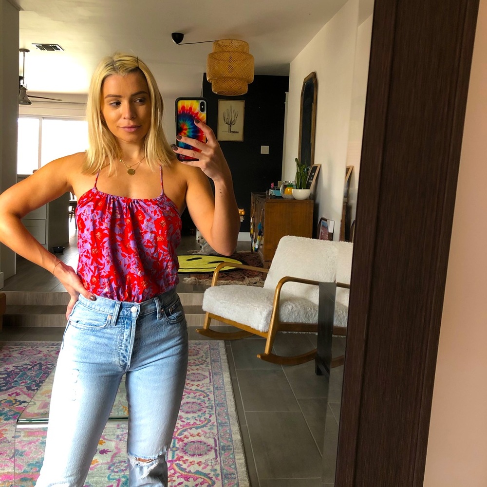 Free People halter floral bodysuit